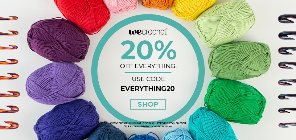 20% off yarn sale and more at wecrochet