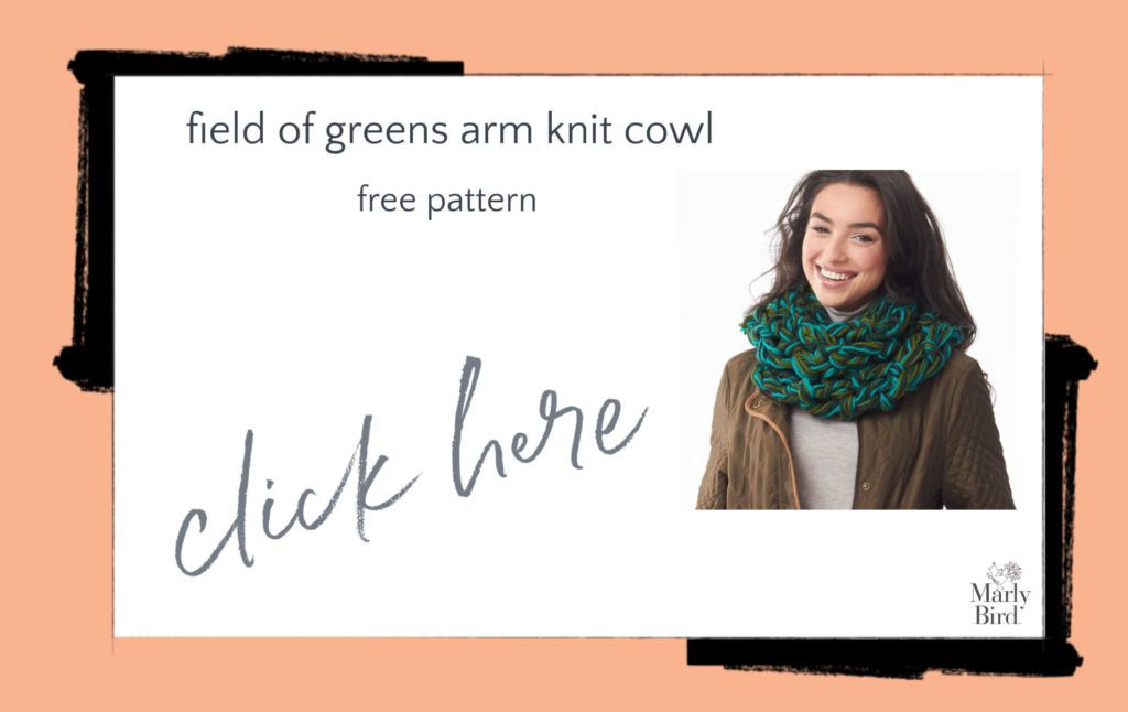 Field of Greens Arm Knit Cowl Free Knitting Pattern