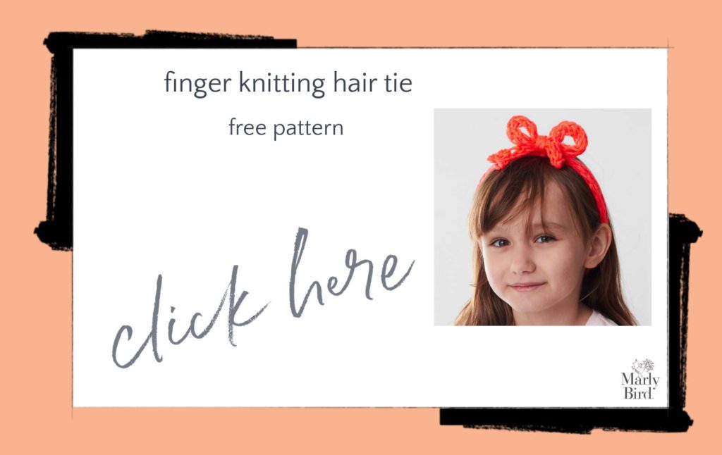 Finger Knitting Hair Tie Free Knitting Pattern