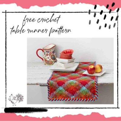 Dress Up Your Holiday Dinner Table with Red Heart Planned Pooling Argyle Table Runner Free Crochet Pattern