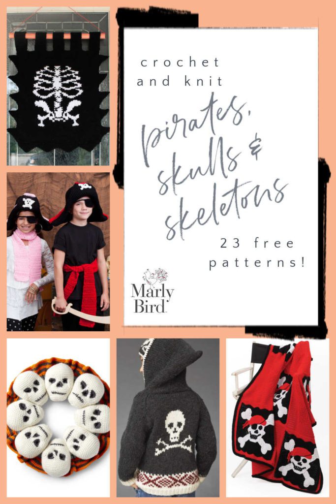 23 Free Pirate, Skull and Skeleton Knit and Crochet Patterns