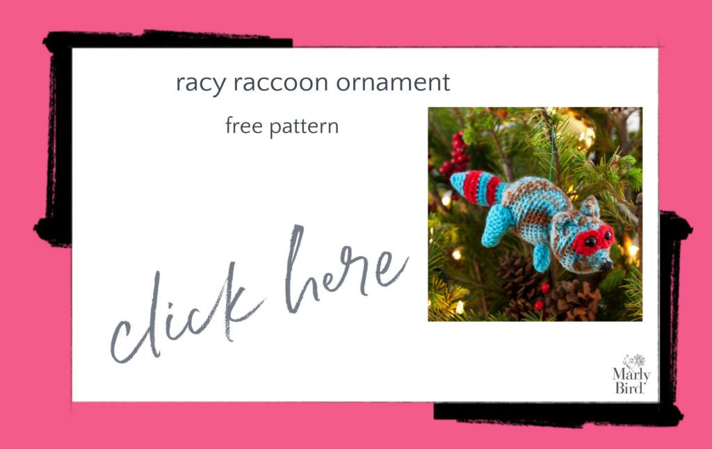 Racy Raccoon Ornament Free Crochet Pattern