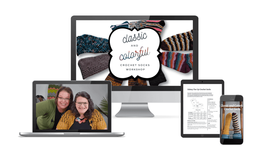 Classic and Colorful Crochet Socks Workshop by Marly Bird and Robyn Chachula