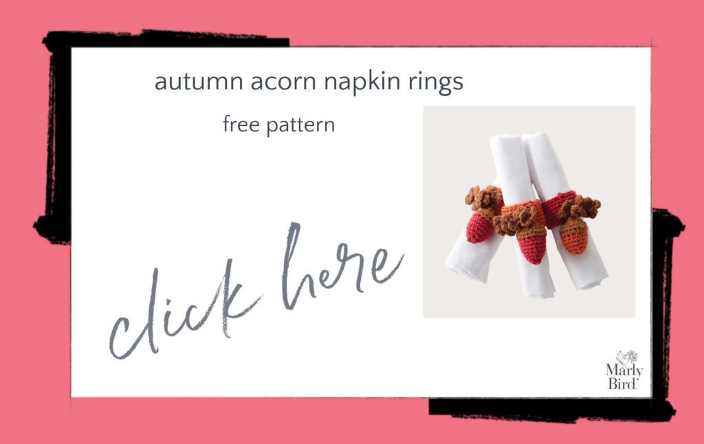 Autumn Acorn Napkin Rings Free Crochet Pattern