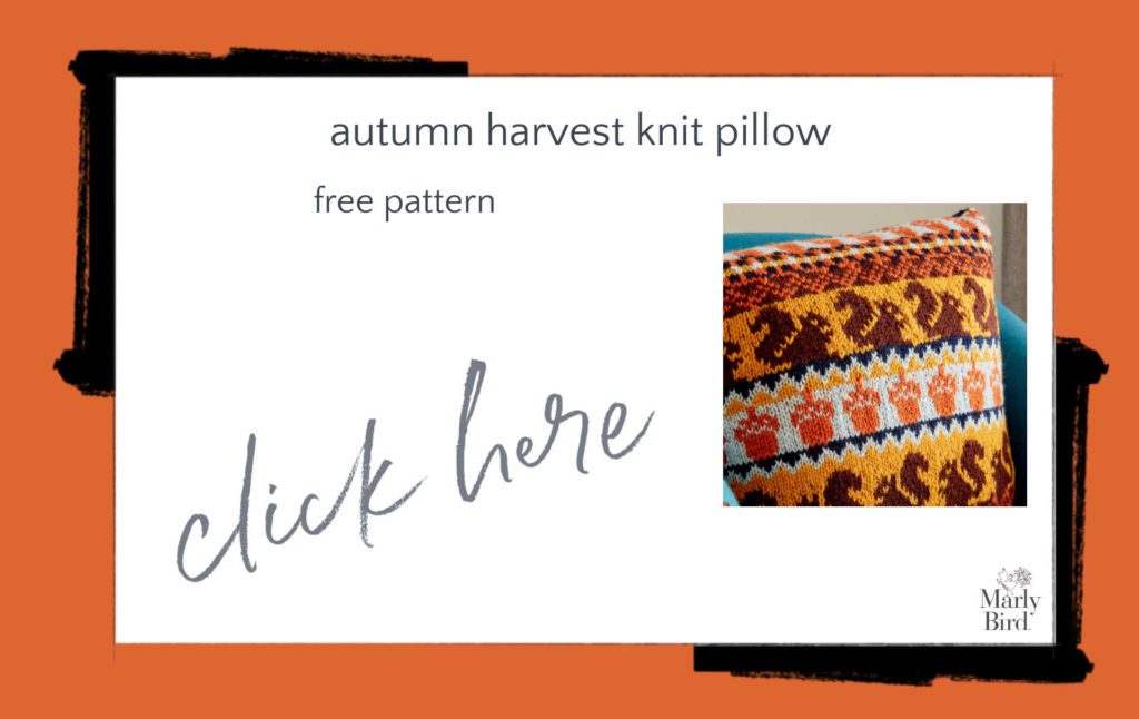 Autumn Harvest Knit Pillow Free Knitting Pattern