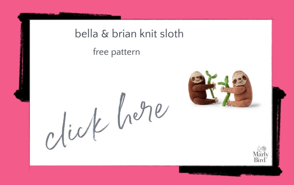Bella & brian Knit Sloth Free Knitting Pattern