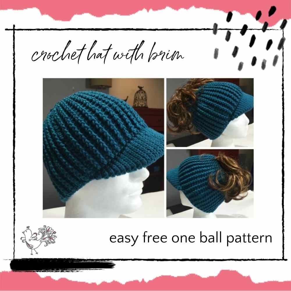 crochet hat with brim pattern