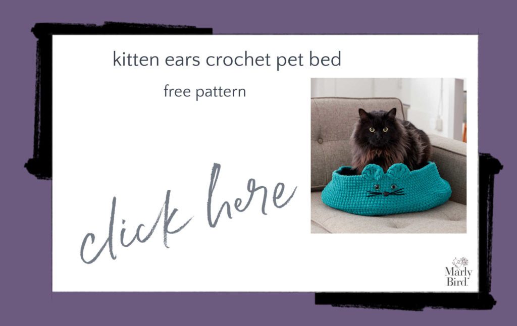 Kitten Ears Crochet Pet Bed Free Crochet Pattern
