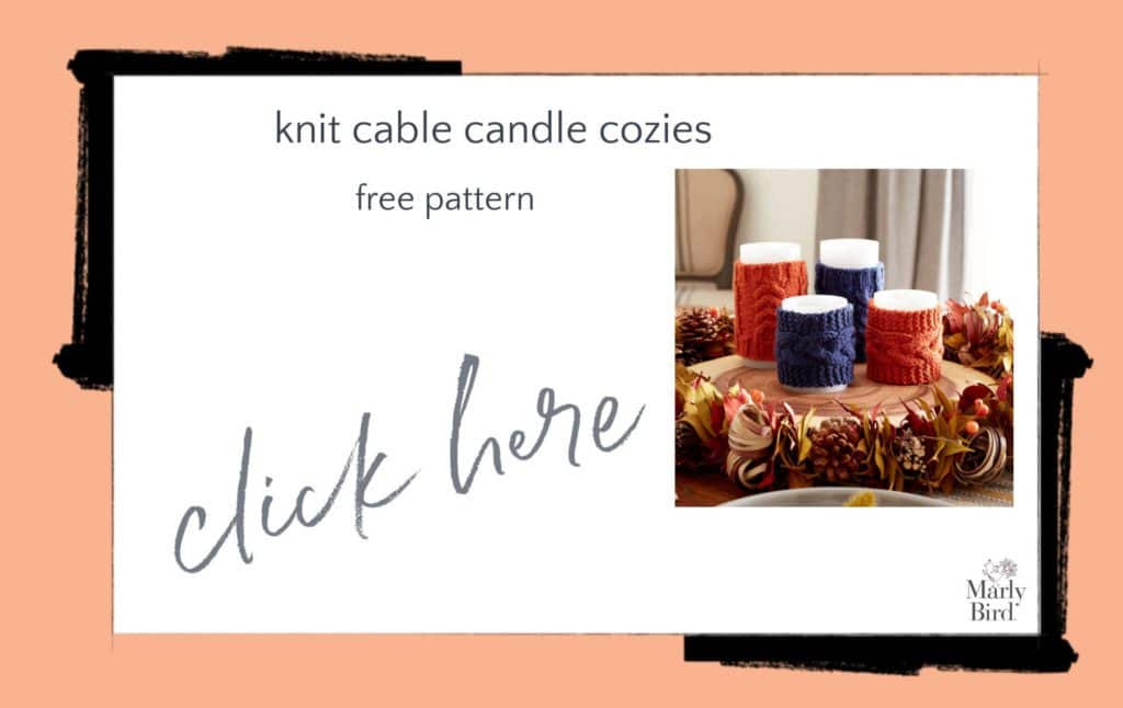 Knit Cable Candle Cozies Free Knitting Pattern