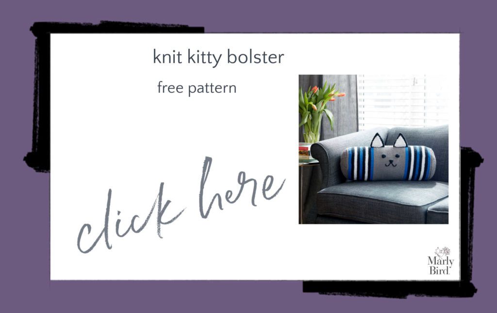 Knit Kitty Bolster Free Knitting Pattern