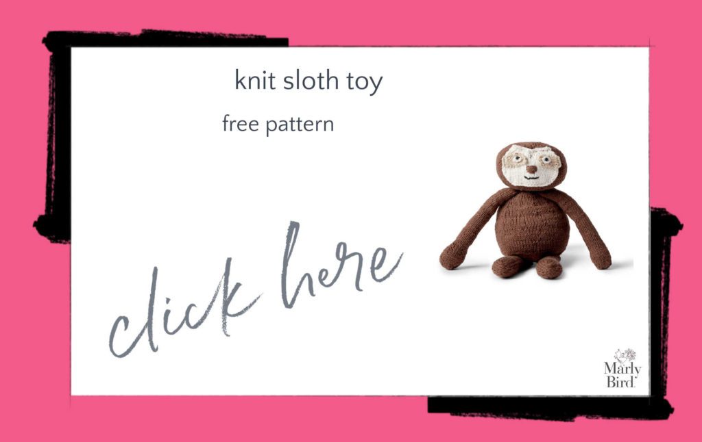 Knit Sloth Toy Free Knitting Pattern