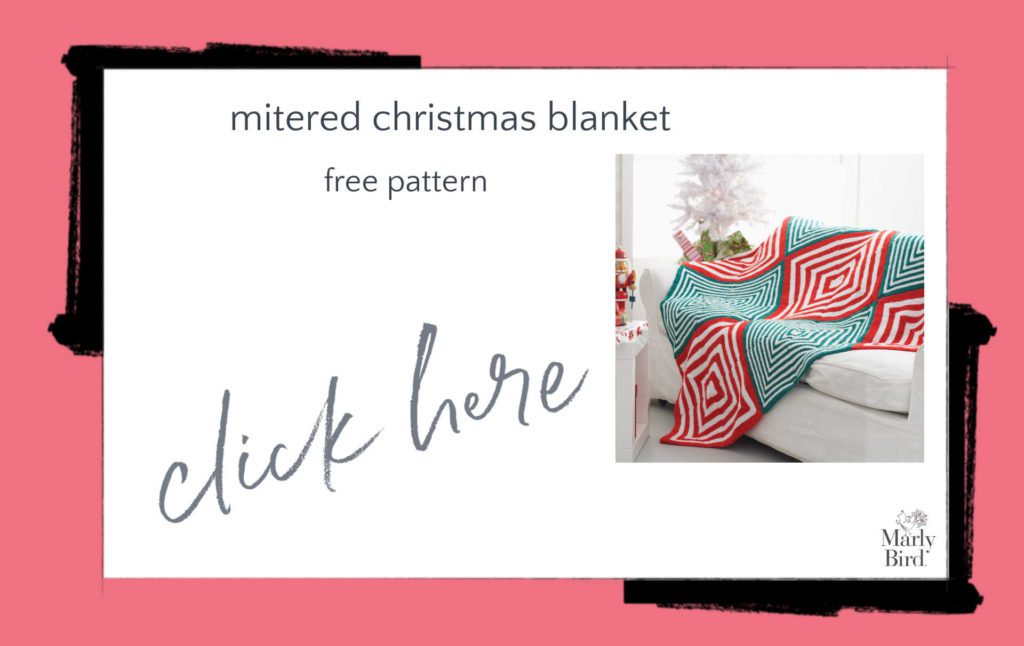 Mitered Christmas Blanket Free Knitting Pattern