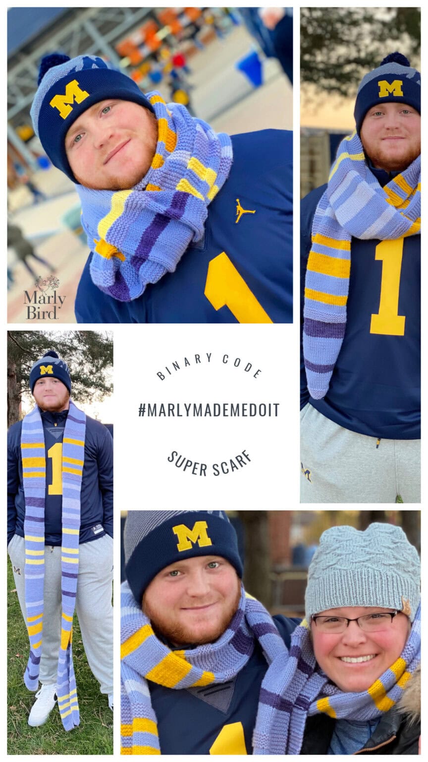 How to Knit Any Message Into a Super Scarf with Binary Code | Marly Bird