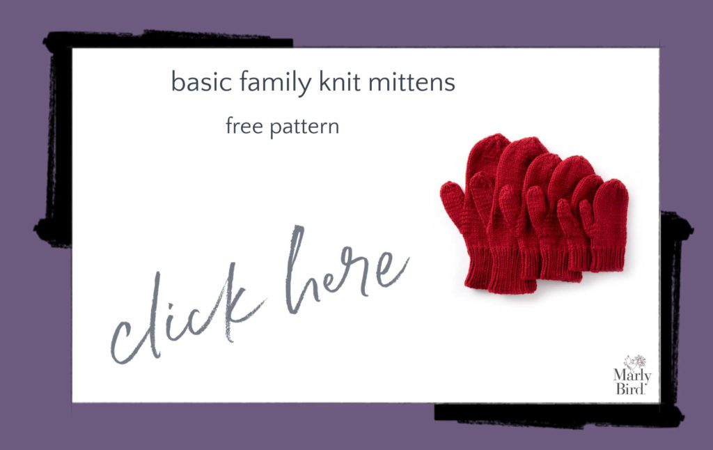 Basic Family Knit Mittens Free Knitting Pattern