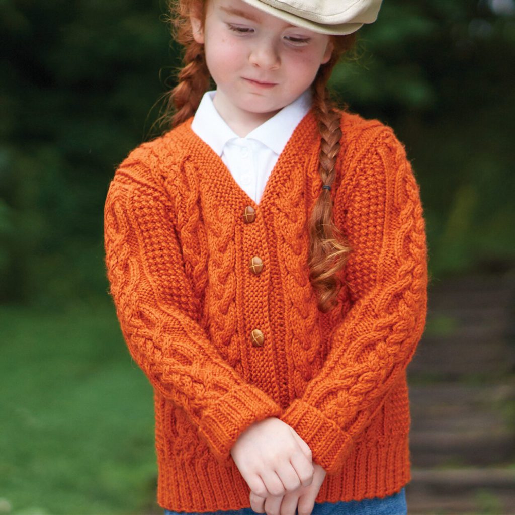kids cable knit cardigan