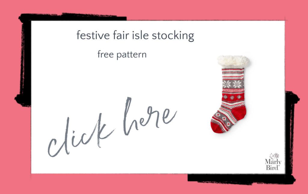 Festive Fair Isle Stocking Free Knitting Pattern