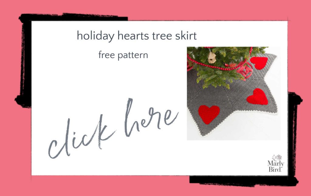 Holiday Hearts Tree Skirt Free Crochet Pattern