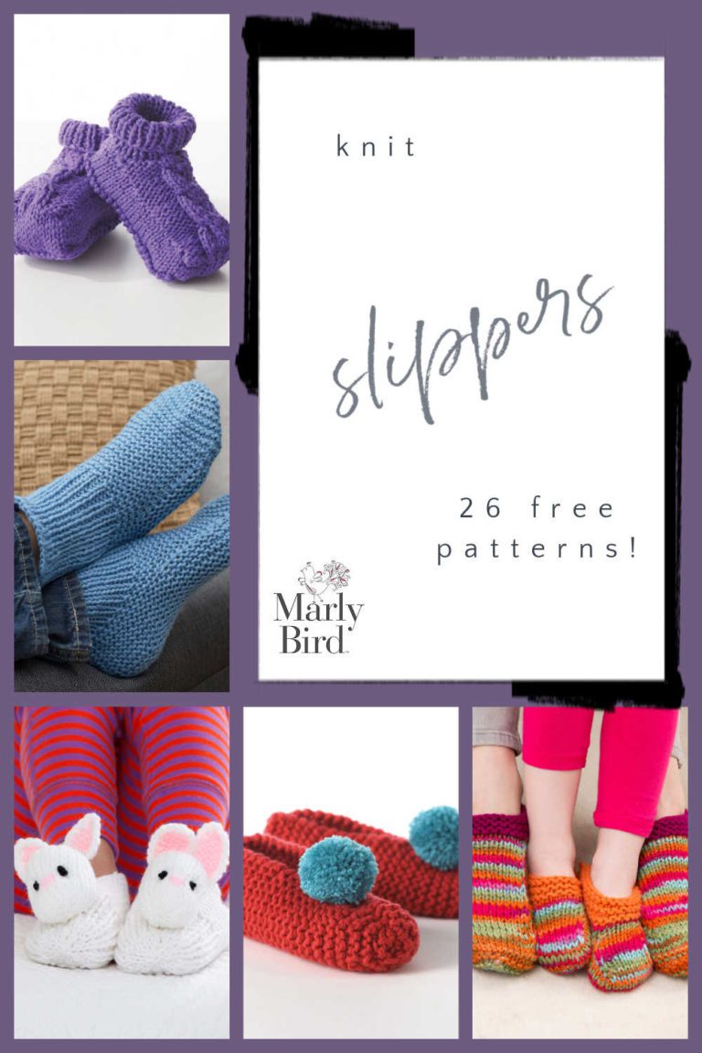26 FREE Knit Slipper Patterns - Marly Bird