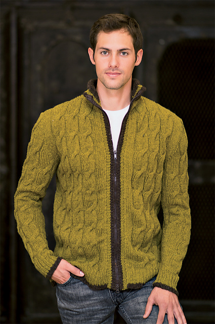 mens cable knit cardigan pattern