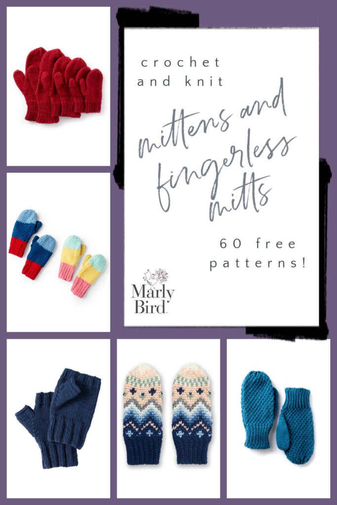 60 Mittens and Fingerless Mitts Free Crochet and Knit Patterns