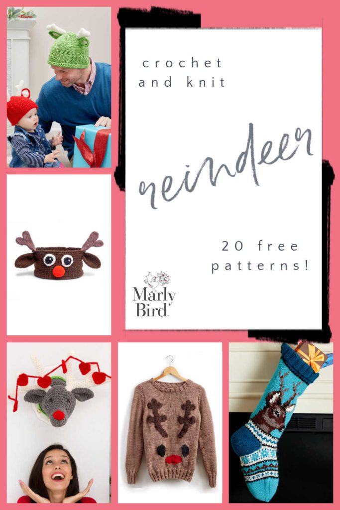 20 Free Knit and Crochet Reindeer Patterns
