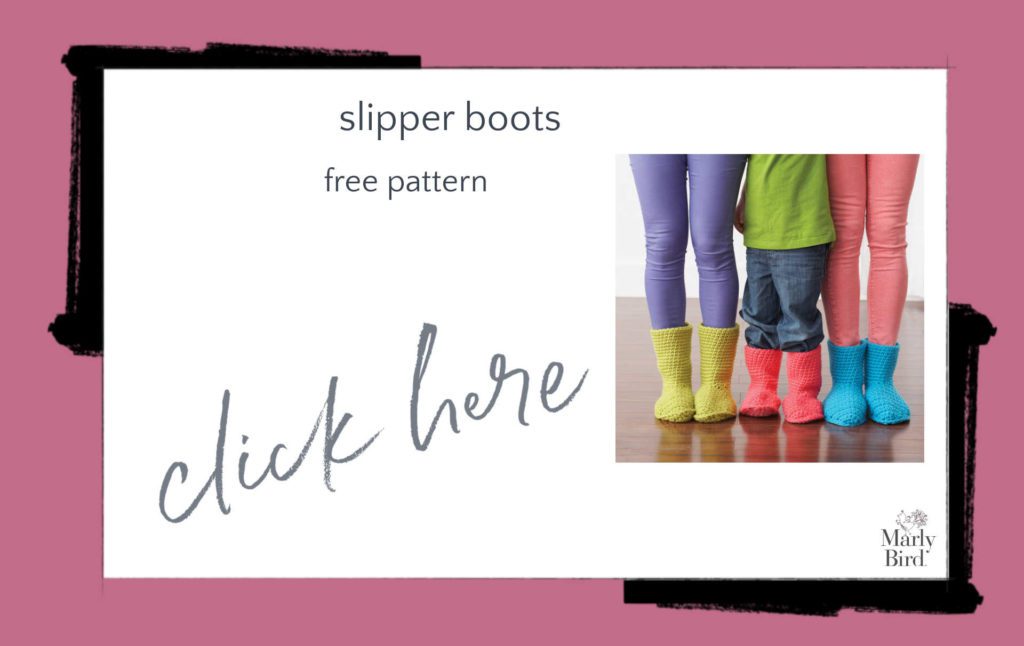 Slipper Boots Free Crochet Pattern - Free Digital Crochet Pattern - Marly Bird 