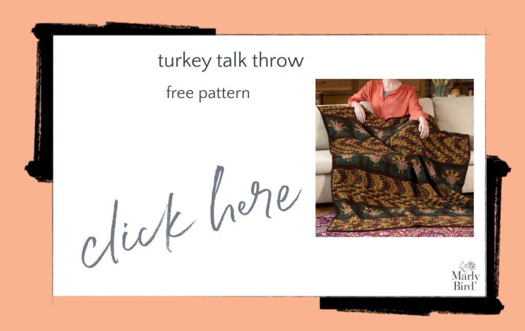 Turkey Talk Throw Free Crochet Pattern