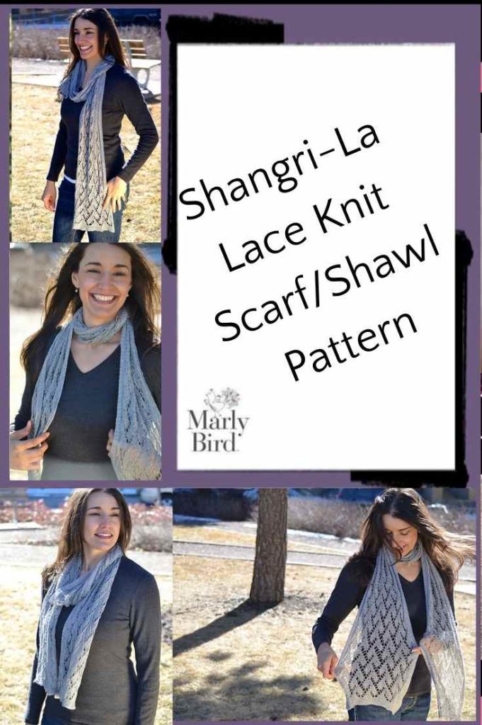 Garter Stitch Lace Knit ScarfShawl Pattern