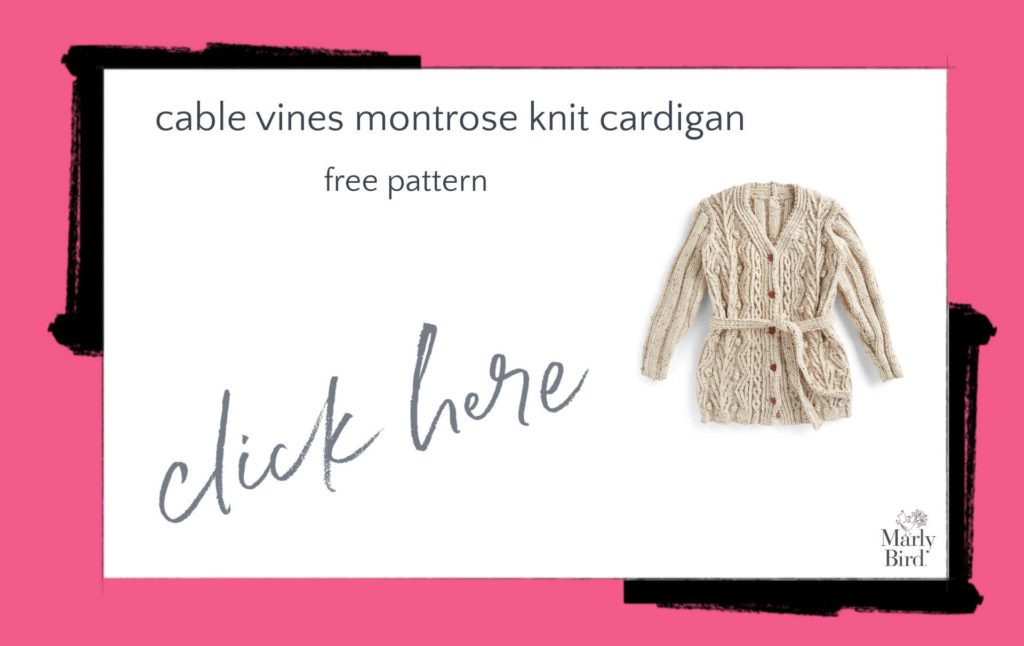 Cable Vines Montrose Knit Cardigan Free Knitting Pattern