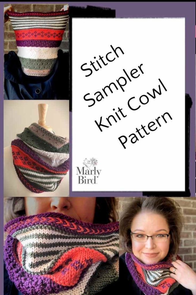 Fun, Colorful Stitch Sampler Knit Cowl Pattern