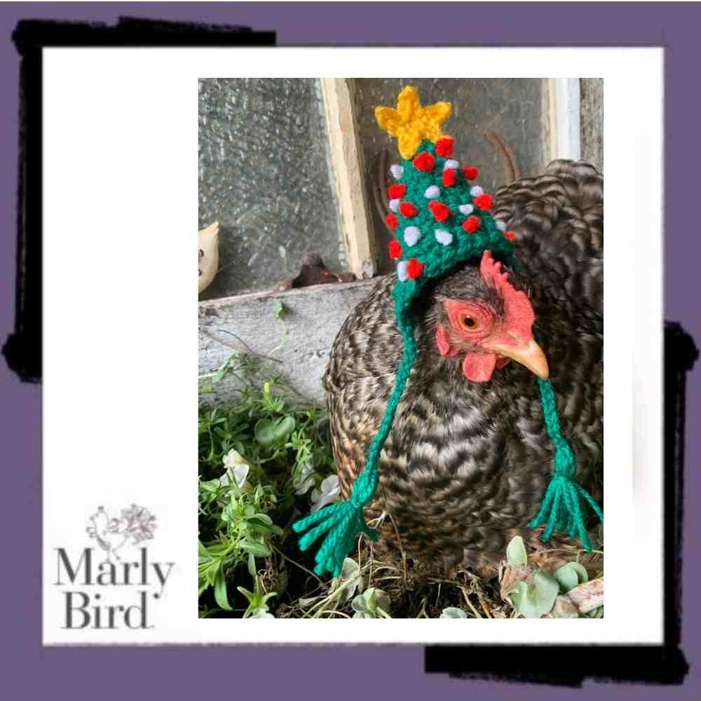 crochet chicken hat by Mandy Watts
