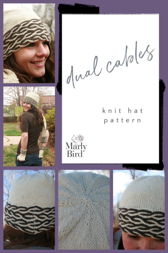 dual cables hat knitting pattern