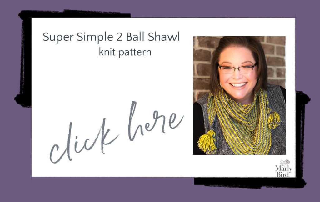 super simple 2 ball shawl knit pattern