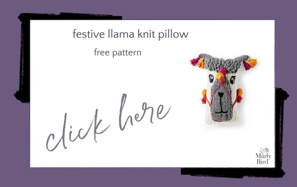 Festive Llama Knit Pillow free craft pattern