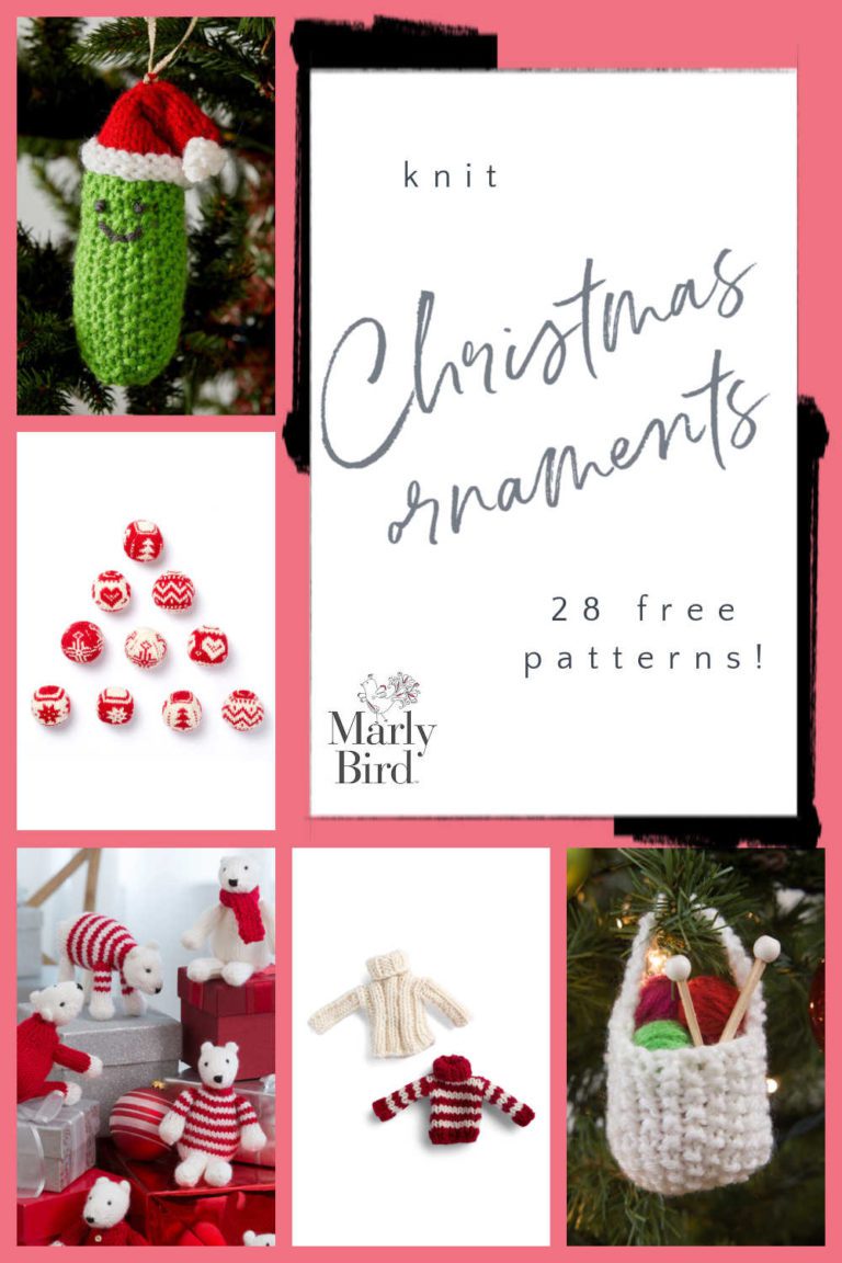 28 Free Knit Christmas Ornament Patterns - Marly Bird