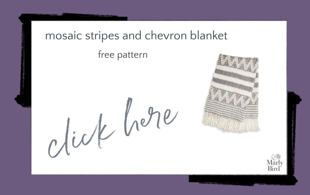 Mosaic Stripes and Chevron Knit Blanket Sparkle Free Knitting Pattern