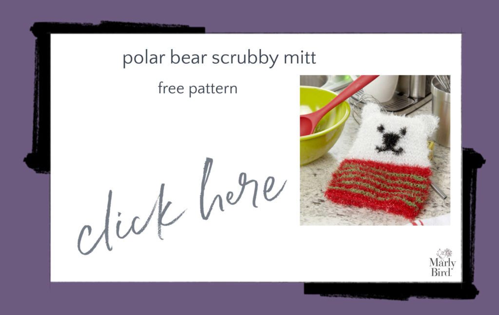 Polar Bear Scrubby Mitt Free Knitting Pattern