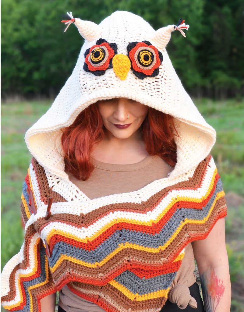 crochet owl wrap by stephanie pokorny