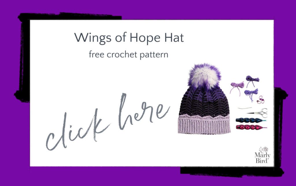 wings of hope hat chevron crochet pattern