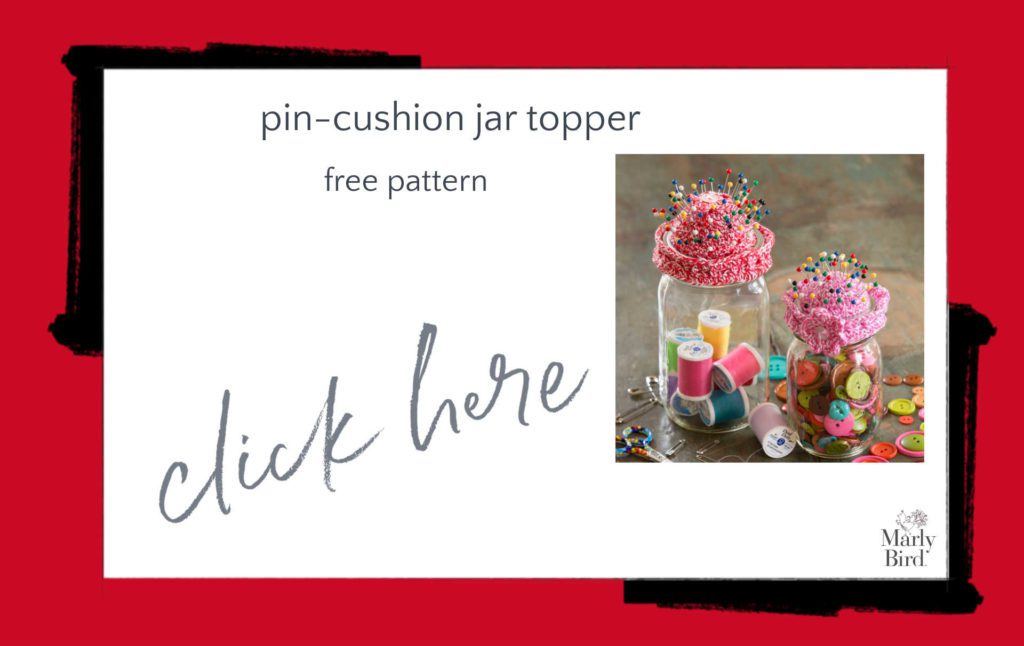 Pin-Cushion Jar Topper Free Crochet Pattern