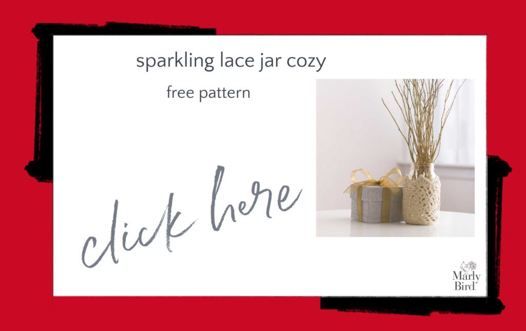 Sparkling Lace Jar Cozy Free Crochet Pattern