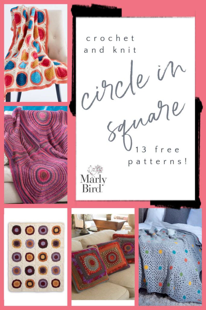 13 Circle in Square Crochet and Knit Free Patterns