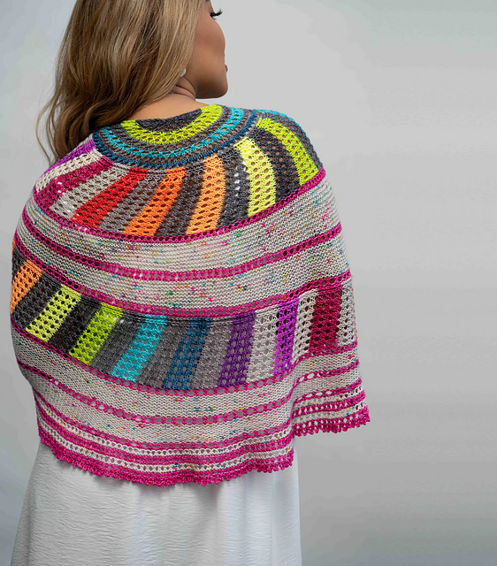 self striping knit shawl from Knit Happy