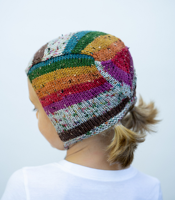 knit bonnet with self-striping yarn from Knit Happy