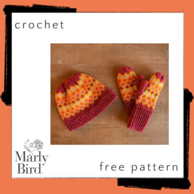 O’Go Yarn Crochet Hat and Mittens Set