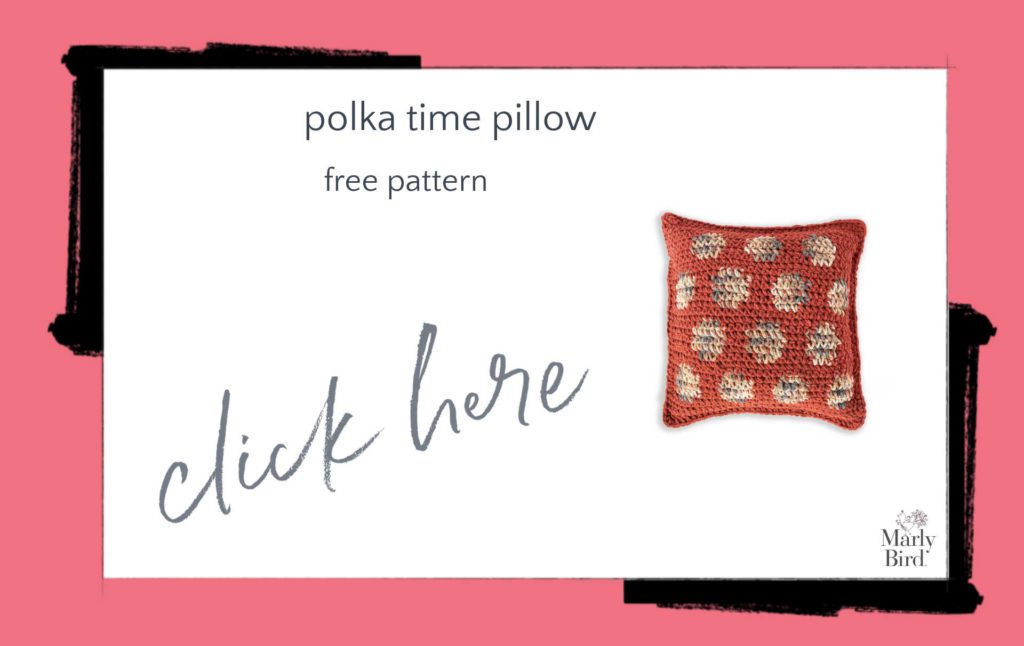 Polka Time Pillow Crochet Pillow