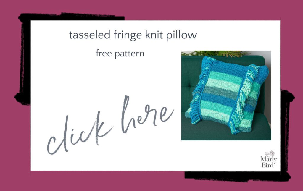 Tasseled Fringe Knit Pillow Free Knitting Pattern