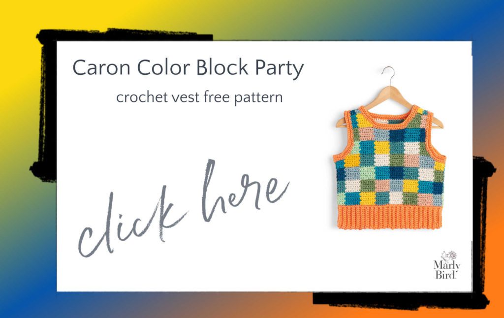 Caron Color Block Party Crochet Vest