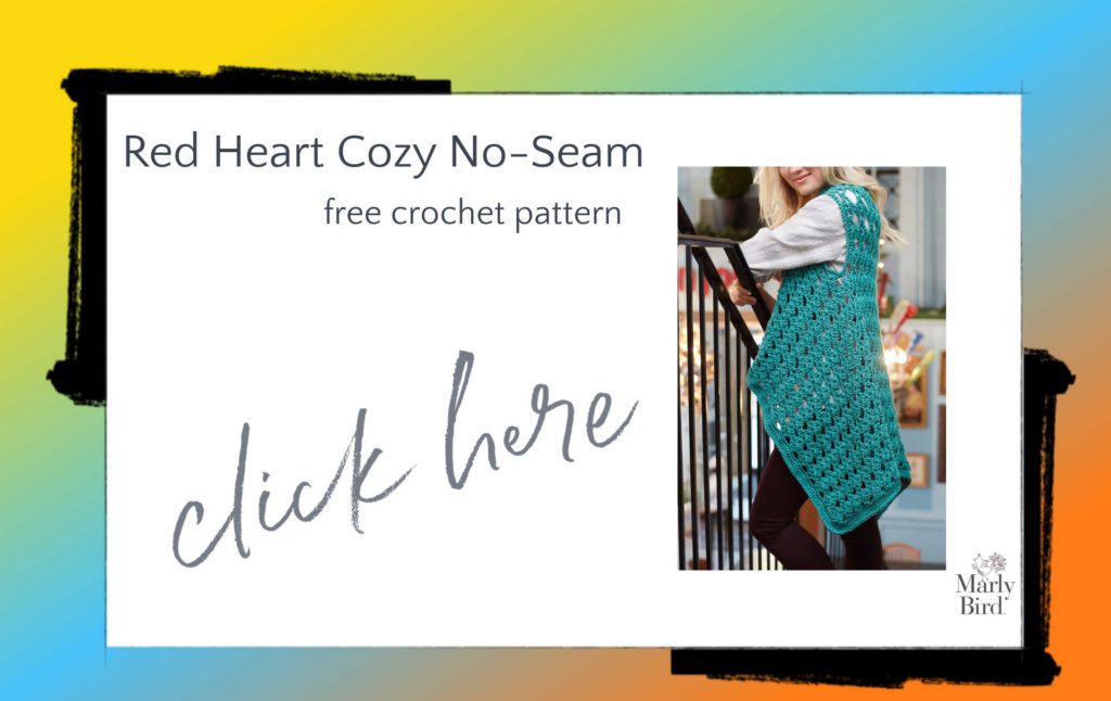 Red Heart Cozy No Seam Crochet Vest Free Pattern