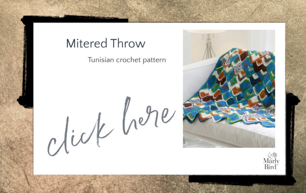 mitered throw tunisian crochet blanket pattern